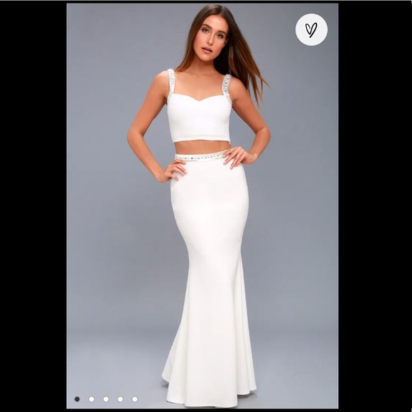 Lulus Dresses & Skirts - 3 for $40: NWT Two Piece White Beaded Lulu’s Dress/Set